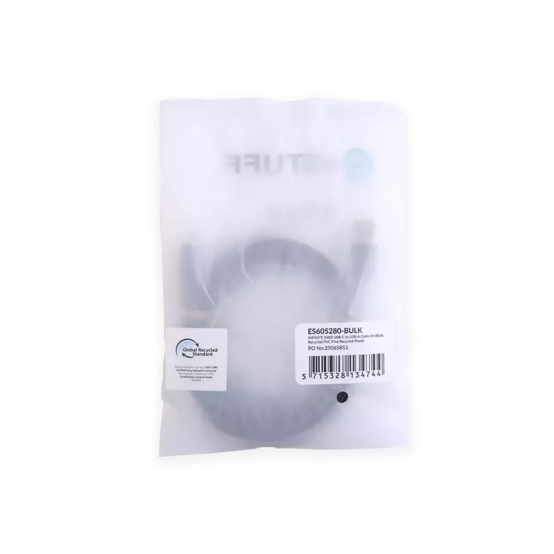 eSTUFF ES605280-BULK USB laidas USB 2.0 2 m USB C juodas