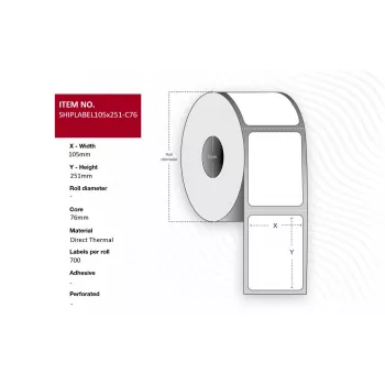 Spausdintuvo etiketė Capture SHIPLABEL105X251-C76 — siuntimo etiketė 105 x 251 mm