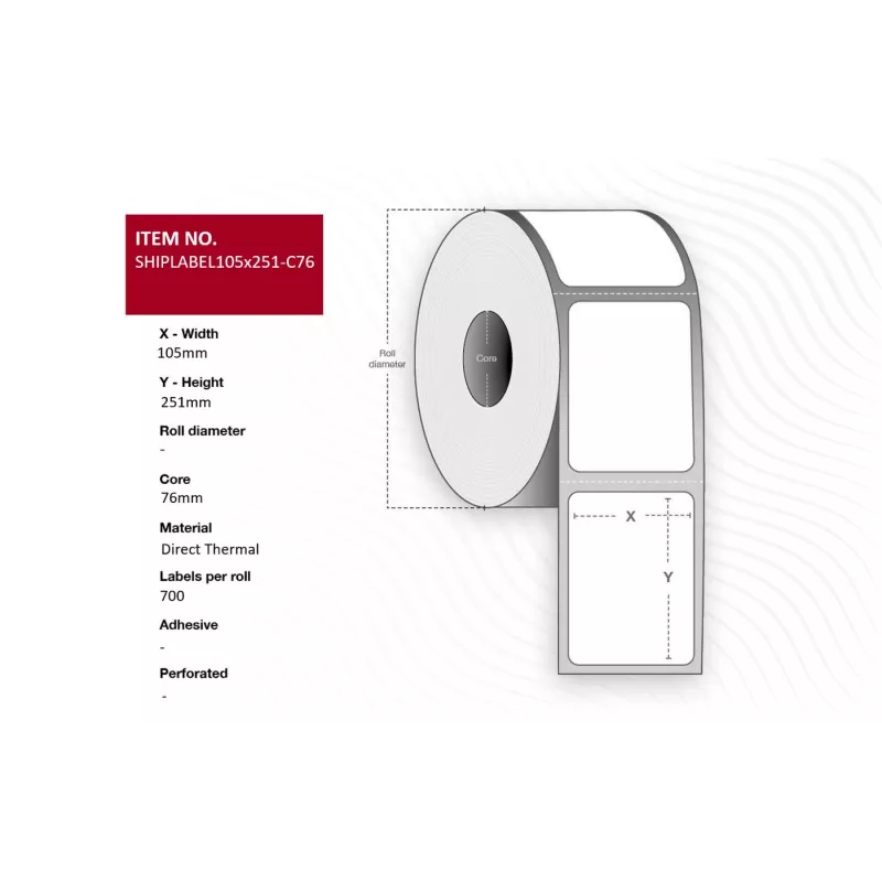 Spausdintuvo etiketė Capture SHIPLABEL105X251-C76 — siuntimo etiketė 105 x 251 mm