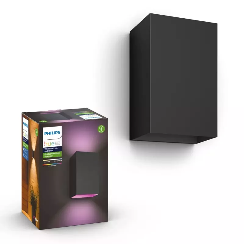 Išorinis sieninis šviestuvas Philips Hue White and colour ambience Resonate LED juodas