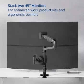 ACT Monitorio laikiklis 49 col. biuro premium, dujinė spyruoklė, montuojamas ant stiebo, 2 monitoriai