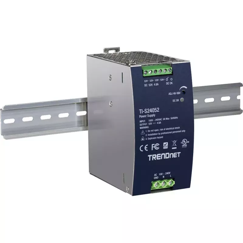 Maitinimo blokas TRENDNET TI-S24052 tinklo komutatoriui, 240 W, kintamoji srovė 90–264 V, apsaugos: OCP/OPP/OVP/OTP/trumpasis jungimas, juodas
