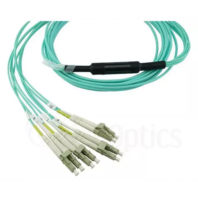 Šviesolaidinis kabelis BlueOptics 9380014-10M MPO į 4x LC, 10 m, OM3, aqua