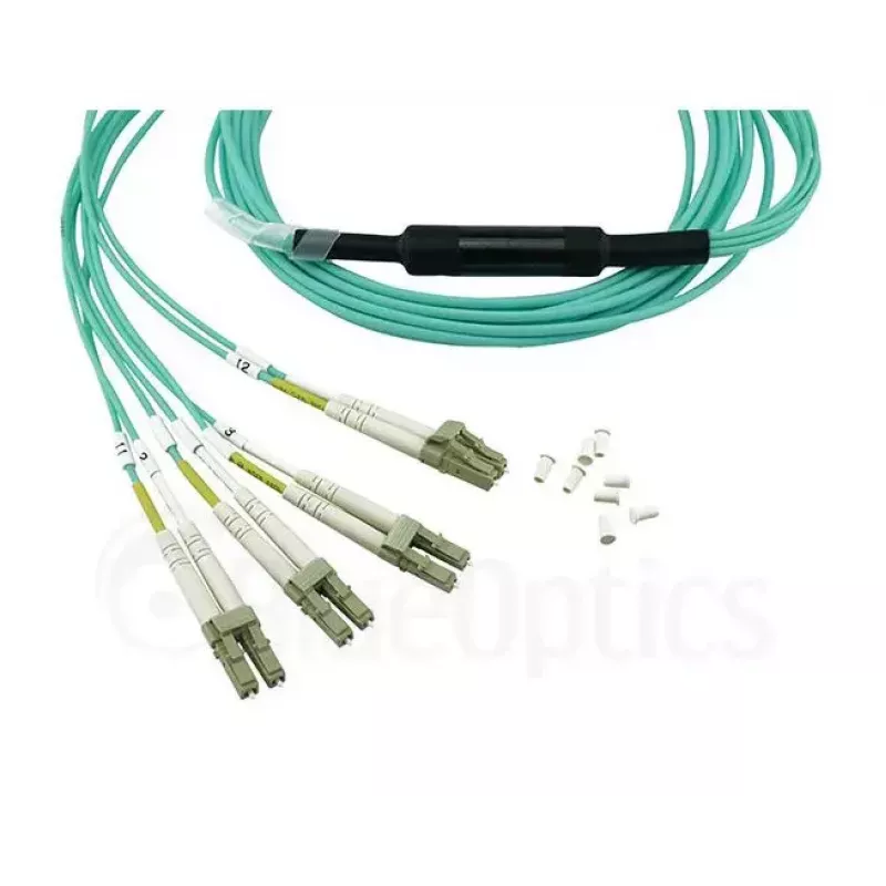 Šviesolaidinis kabelis BlueOptics 9380014-10M MPO į 4x LC, 10 m, OM3, aqua