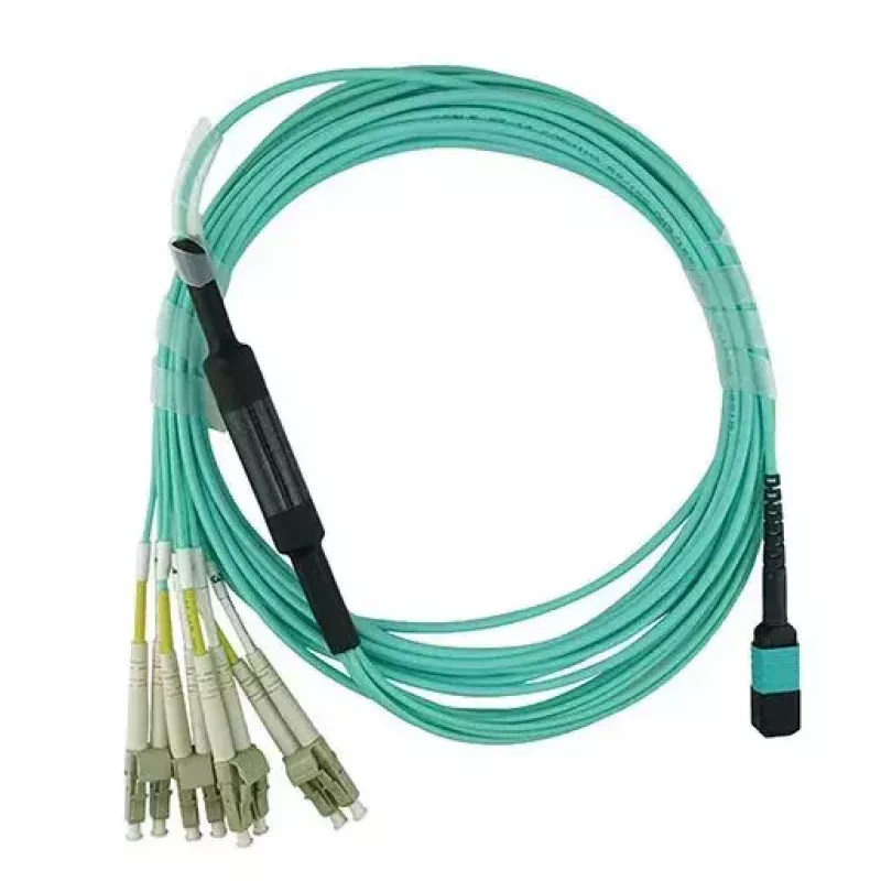 Šviesolaidinis kabelis BlueOptics 9380014-10M MPO į 4x LC, 10 m, OM3, aqua
