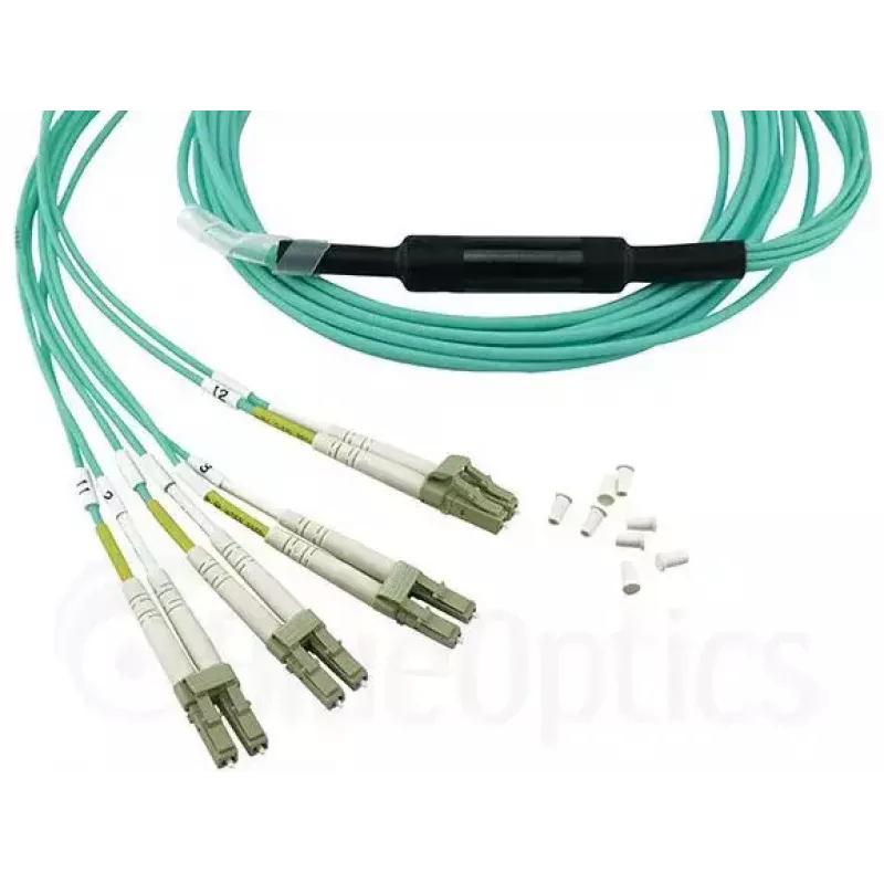 Šviesolaidinis kabelis BlueOptics MTP-4LC-M10M 10 m OM3 MTP į 4×LC pilnas dvipusis ryšys
