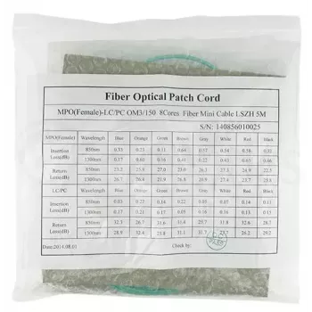 Skaidulinis optinis kabelis BlueOptics OCTCABLE10M-SR 10 m OM3 MPO į 4×LC Aqua