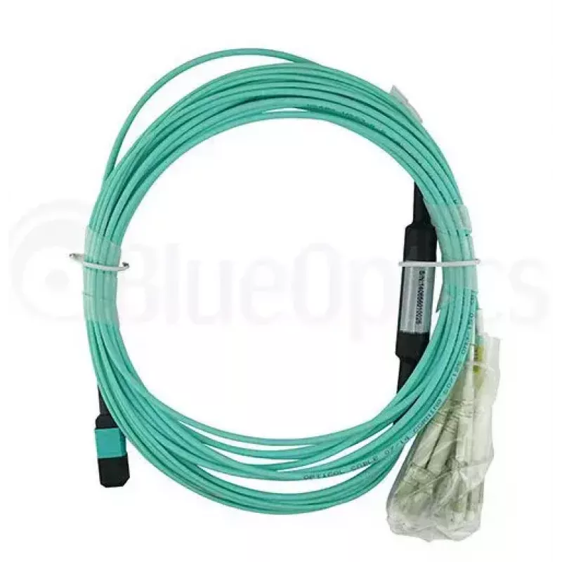 Skaidulinis optinis kabelis BlueOptics OCTCABLE10M-SR 10 m OM3 MPO į 4×LC Aqua