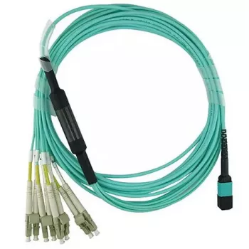 Skaidulinis optinis kabelis BlueOptics OCTCABLE10M-SR 10 m OM3 MPO į 4×LC Aqua