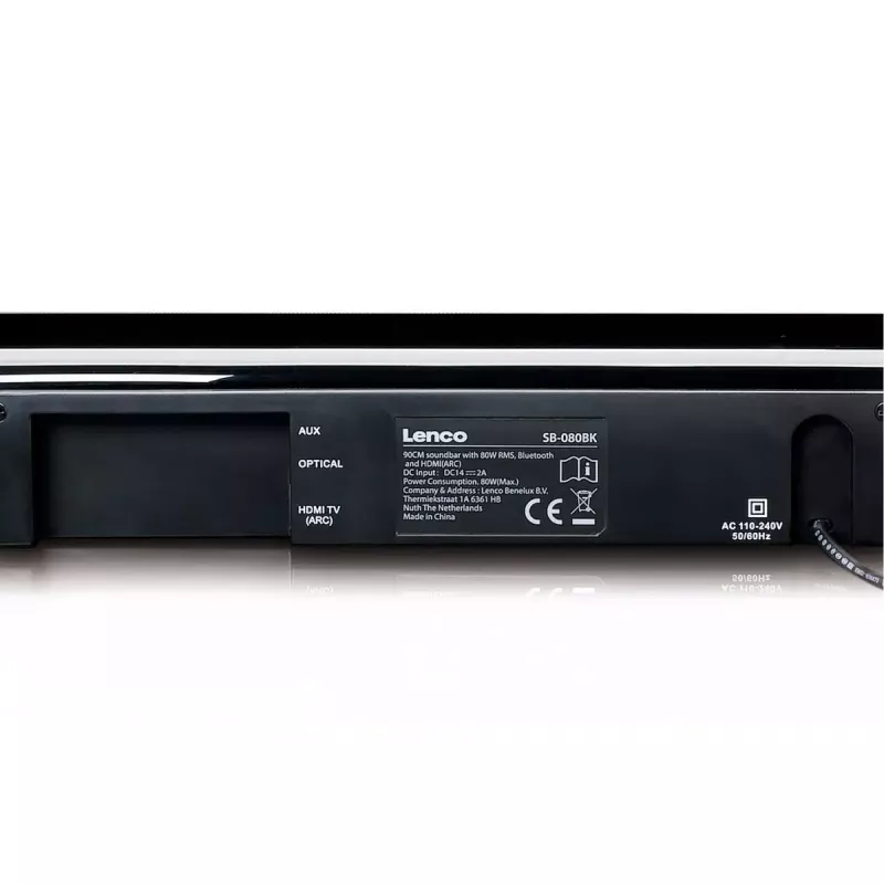 Garso juostos garsiakalbis Lenco SB-080BK juodas 2.1 kanalai 80 W