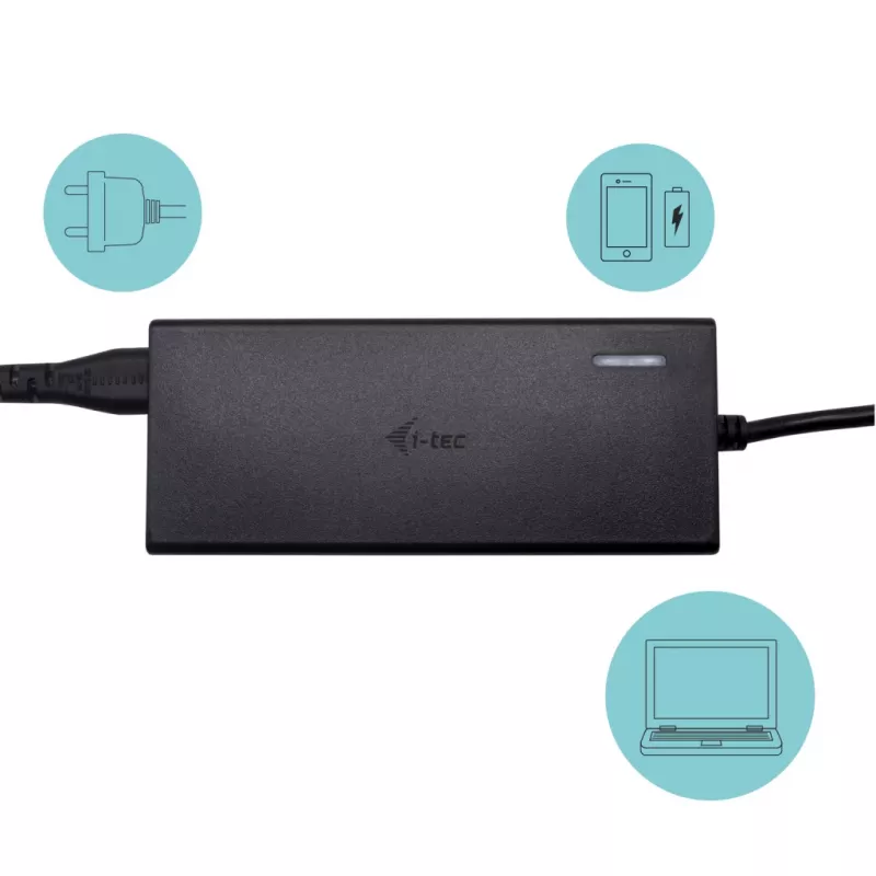 i-tec Metal USB-C Nano Dock HDMI/VGA su LAN + Universalus įkroviklis 77 W