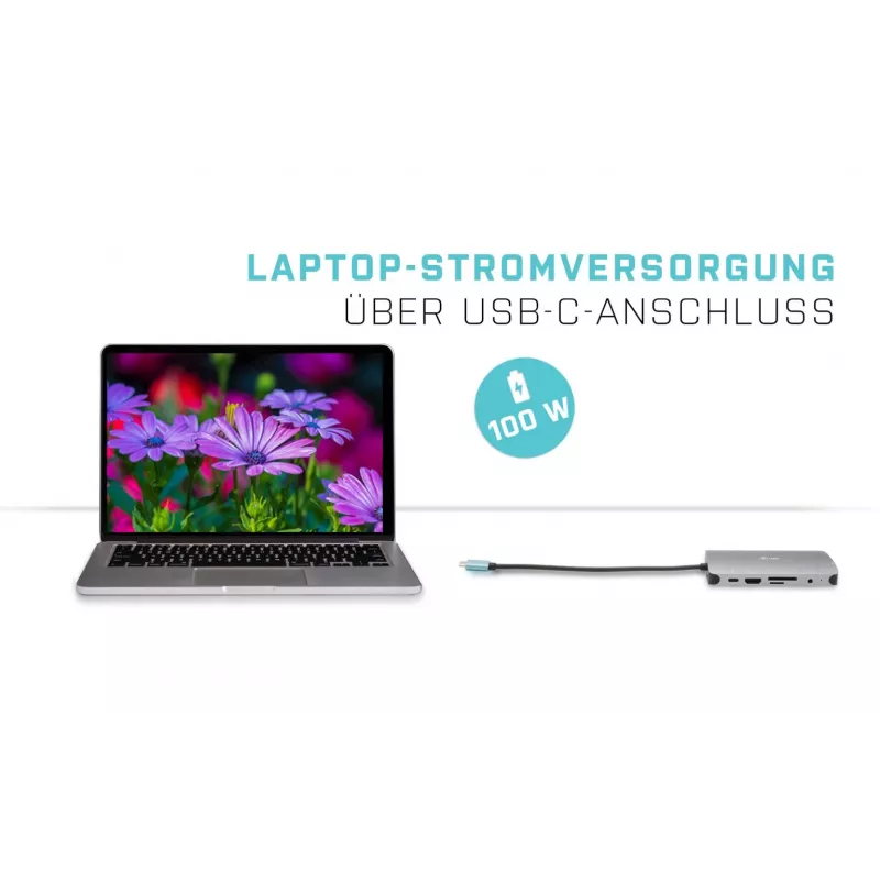 i-tec Metal USB-C Nano Dock HDMI/VGA su LAN + Universalus įkroviklis 77 W