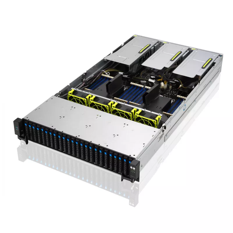 ASUS RS720-E11-RS24U Intel C741 stovas (2U) juodas, sidabrinis