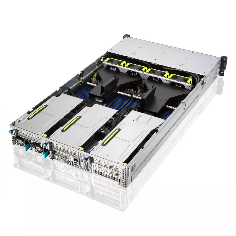 ASUS RS720-E11-RS24U Intel C741 stovas (2U) juodas, sidabrinis