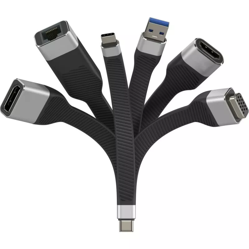 Techly ICOC USBC-RJ45 tinklo kabelis juodas 0,144 m