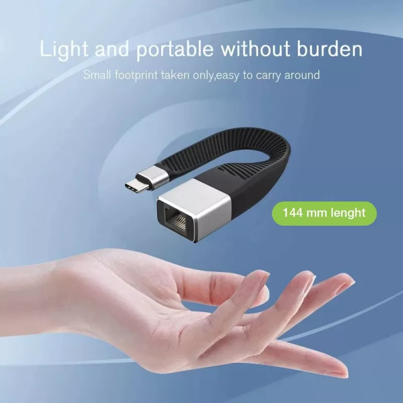 Techly ICOC USBC-RJ45 tinklo kabelis juodas 0,144 m