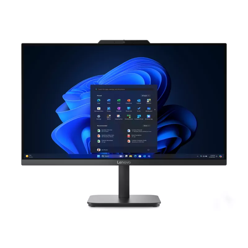 Lenovo V100 Intel Core i3 N-series i3-N305 60,5 cm (23,8 colio) 1920 x 1080 pikselių „viskas viename“ kompiuteris 16 GB DDR4-SDRAM 256 GB SSD Windows 11 Pro Wi-Fi 6 (802.11ax) Juodas