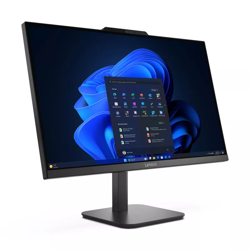 Lenovo V100 Intel Core i3 N-series i3-N305 60,5 cm (23,8 colio) 1920 x 1080 pikselių „viskas viename“ kompiuteris 16 GB DDR4-SDRAM 256 GB SSD Windows 11 Pro Wi-Fi 6 (802.11ax) Juodas