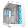 PC Midi Tower korpusas Cougar FV150 ARGB balta — ATX/Micro-ATX/Mini-ITX, 3x120mm priekyje, 1x120mm gale, 2x3,5 colio + 2x2,5 colio lizdai, USB 3.2 Gen1