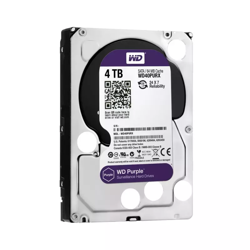 HDD Western Digital 4 TB 3.5 colio SATA III diskas WD40PURX