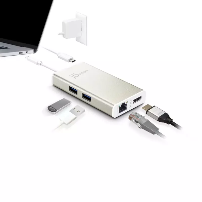 USB Type-C kelių jungčių adapteris j5create JCA374-N laidinis 60W 4K