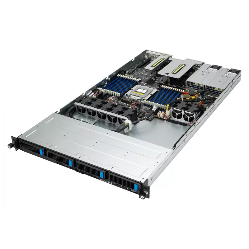 ASUS RS500A-E12-RS4U Socket SP5 Rack (1U) Juoda, Sidabrinė