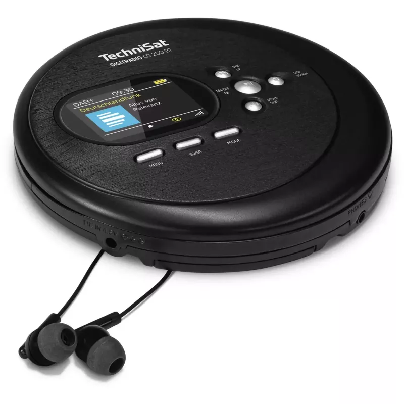 Nešiojamasis CD grotuvas TechniSat DIGITRADIO CD 2GO BT Juodas MP3 DAB+ FM