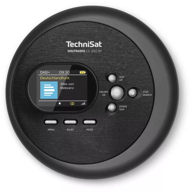 Nešiojamasis CD grotuvas TechniSat DIGITRADIO CD 2GO BT Juodas MP3 DAB+ FM