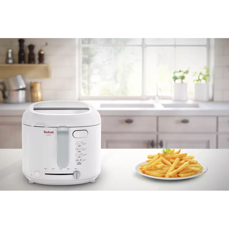 Tefal Uno FF203130 gruzdintuvė vienos krepšelio 1,8 l atskirai stovinti 1600 W giluminio kepimo gruzdintuvė balta
