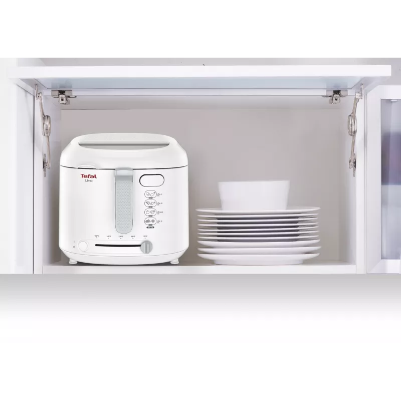 Tefal Uno FF203130 gruzdintuvė vienos krepšelio 1,8 l atskirai stovinti 1600 W giluminio kepimo gruzdintuvė balta