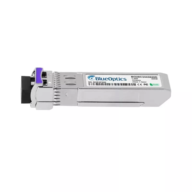 Tinklo siųstuvo-imtuvo modulis BlueOptics 3FE65106AA-BO, šviesolaidinis SFP, 1250 Mbit/s, cSFP, metalinis korpusas, sidabrinis