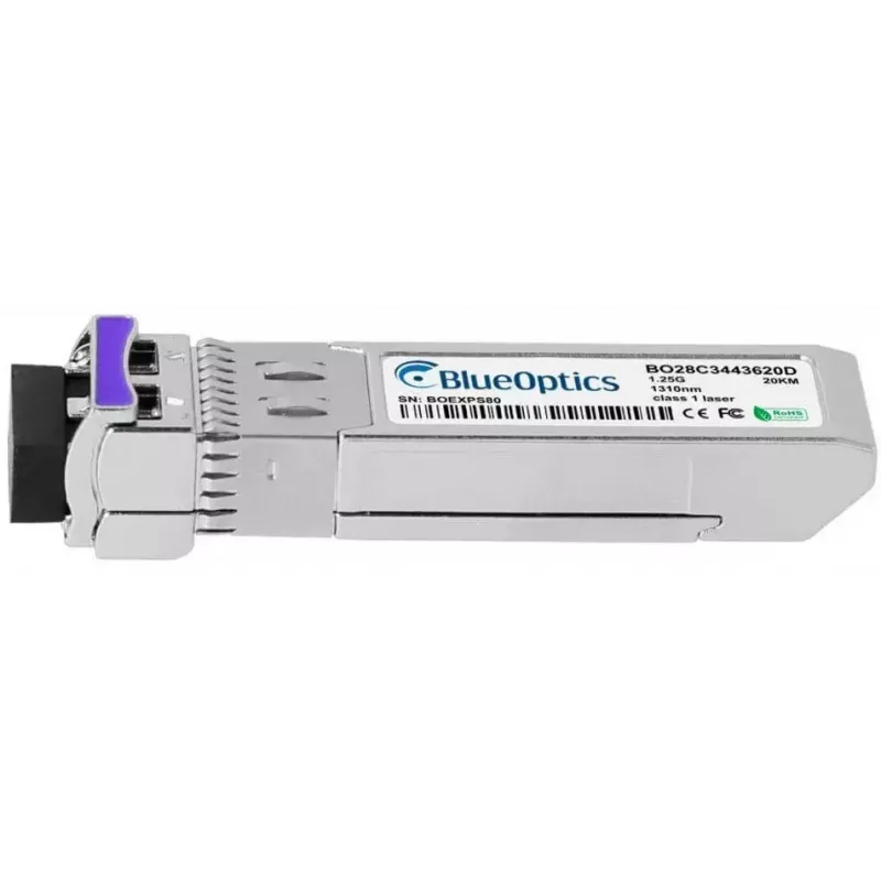 Tinklo siųstuvo modulis BlueOptics AT-SPBD20DUAL-14-BO — šviesolaidinis SFP, cSFP sąsaja, LC jungtis, aliuminis
