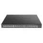 “D-Link” 48 prievadų 10/100/1000BASE-T PoE + 4 prievadų 100/1000 Mbps GbE/SFP kombinuotas valdomas prieigos komutatorius
