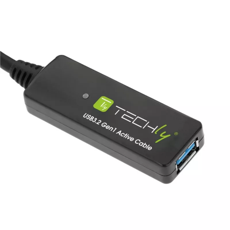 Techly ICUR30200G USB kabelis USB 3.2 Gen 1 (3.1 Gen 1) 20 m USB A juodas