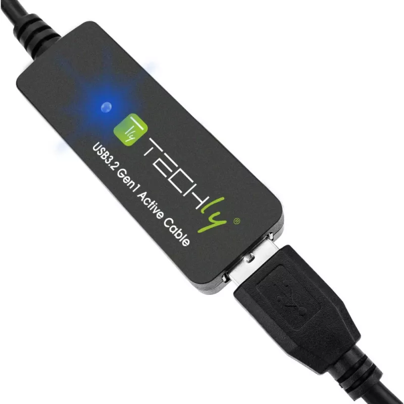 Techly ICUR30200G USB kabelis USB 3.2 Gen 1 (3.1 Gen 1) 20 m USB A juodas
