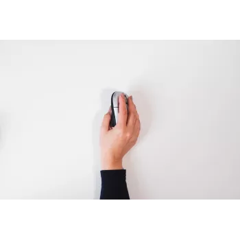 BakkerElkhuizen Grip pelė belaidė, dešiniarankė, vertikalaus dizaino, optinė, RF belaidė, 1600 DPI, juoda, sidabrinė