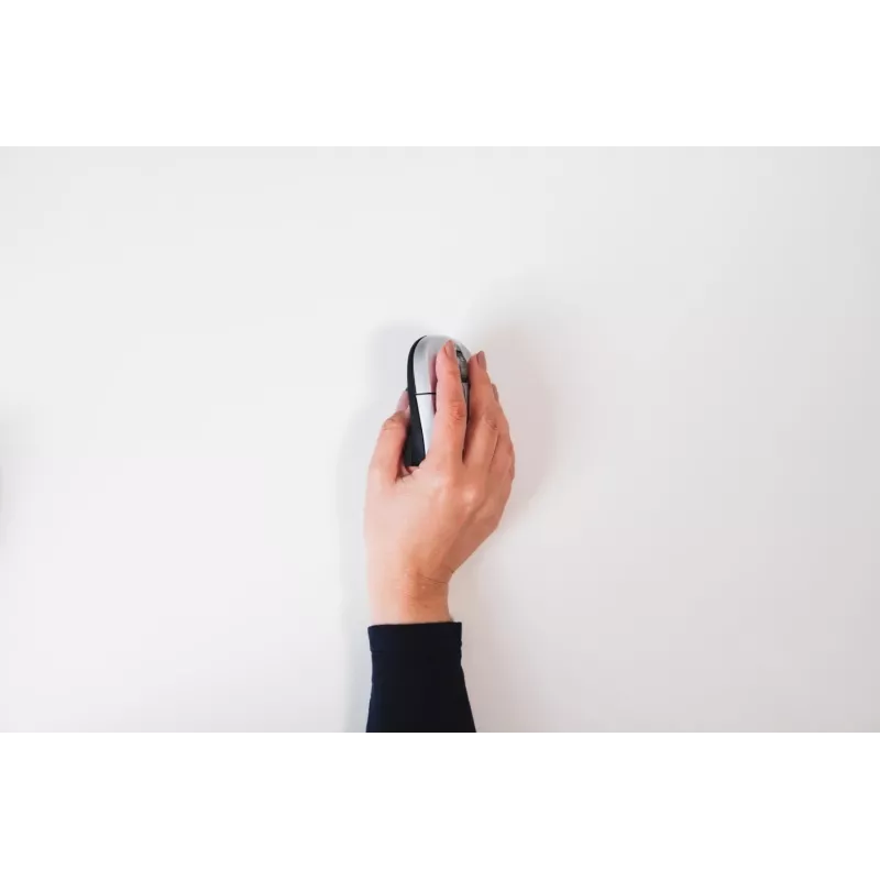 BakkerElkhuizen Grip pelė belaidė, dešiniarankė, vertikalaus dizaino, optinė, RF belaidė, 1600 DPI, juoda, sidabrinė