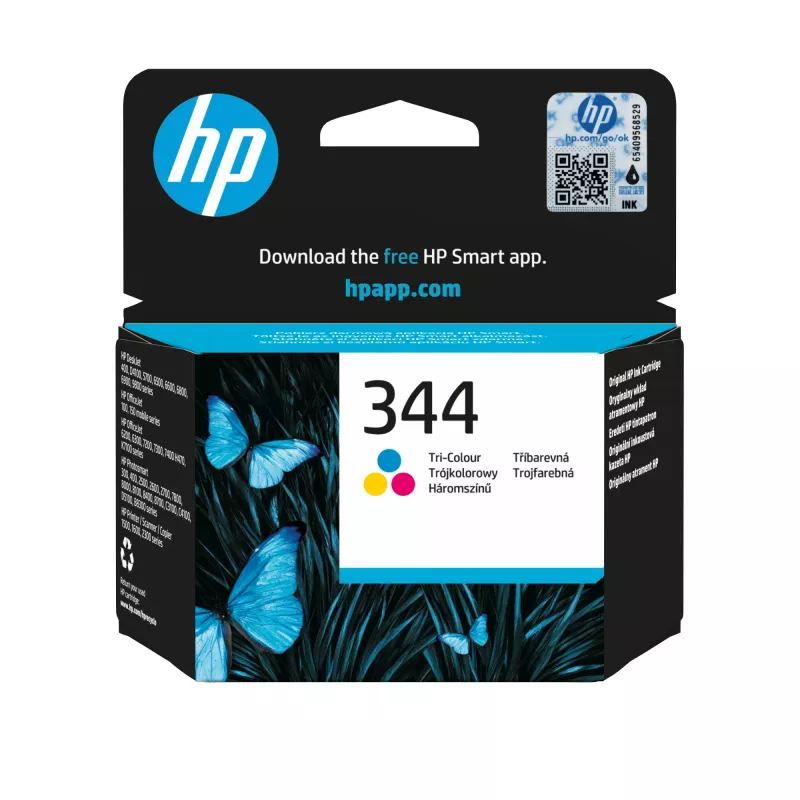 HP 344 Tri-color Originali rašalo kasetė, Žydra, Magenta, Geltona, 1 vnt., 560 puslapių
