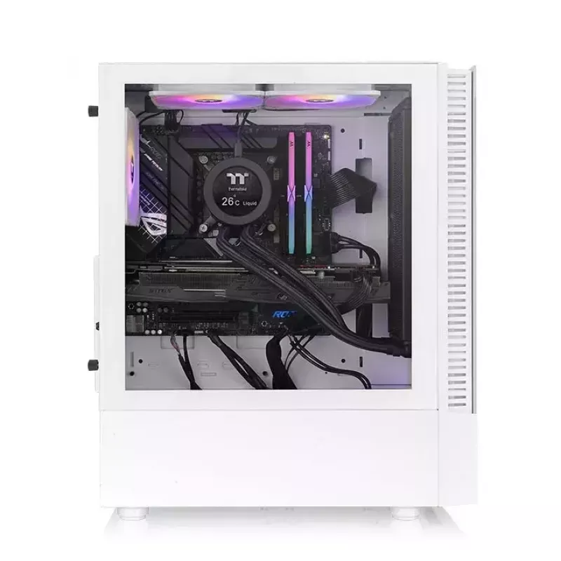 PC korpusas Thermaltake View 200 TG Snow ARGB Midi Tower balta