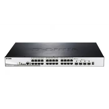 D-Link 28 prievadų gigabitinio krovimo POE išmanusis valdomas komutatorius su 4 x 10G SFP+