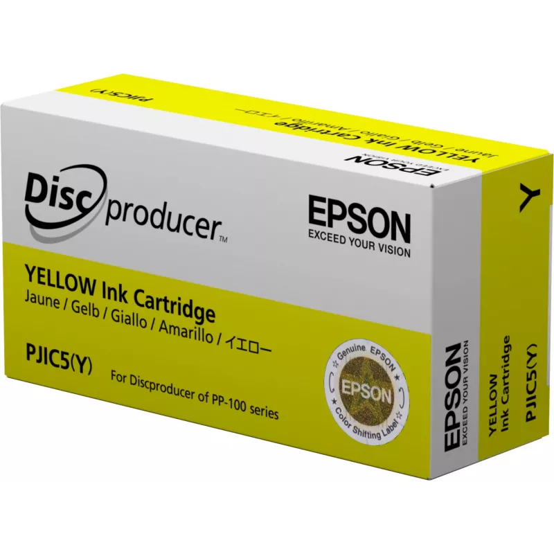 Epson Discproducer rašalo kasetė, geltona (min. užsakymo kiekis 10), geltona, pigmentinis rašalas, 1 vnt.