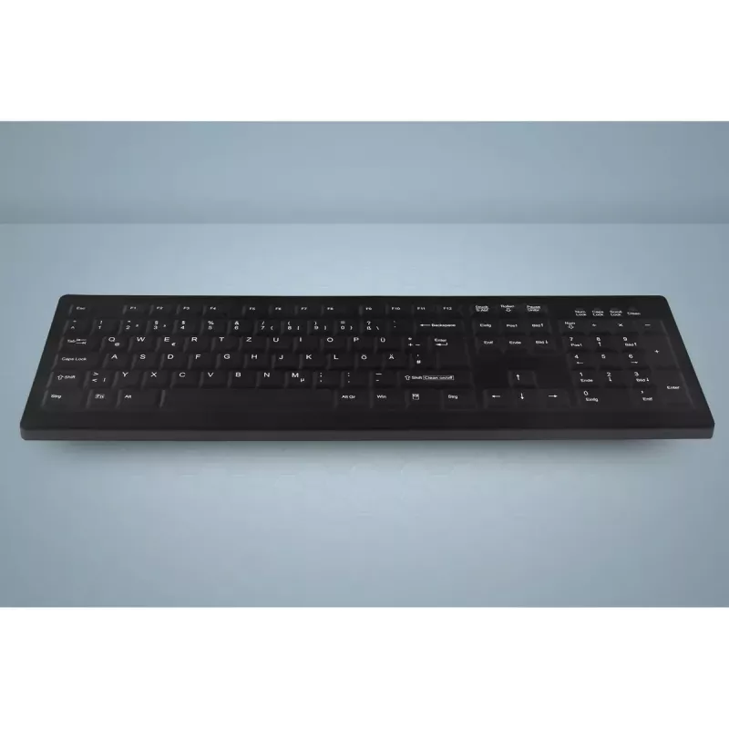 Active Key AK-C8100 klaviatūra, medicininė, USB, QWERTZ vokiečių k., juoda, viso dydžio, 105 klavišai