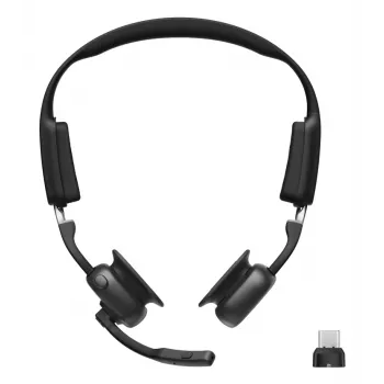 SHOKZ OpenMeet UC belaidės Bluetooth kaulinio laidumo ausinės vaizdo konferencijoms su USB-C adapteriu