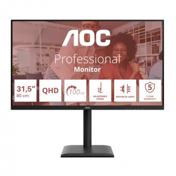 AOC E4 Q32E4U kompiuterio monitorius 80 cm (31,5 col.) 2560 x 1440 pikselių Quad HD LED juodas