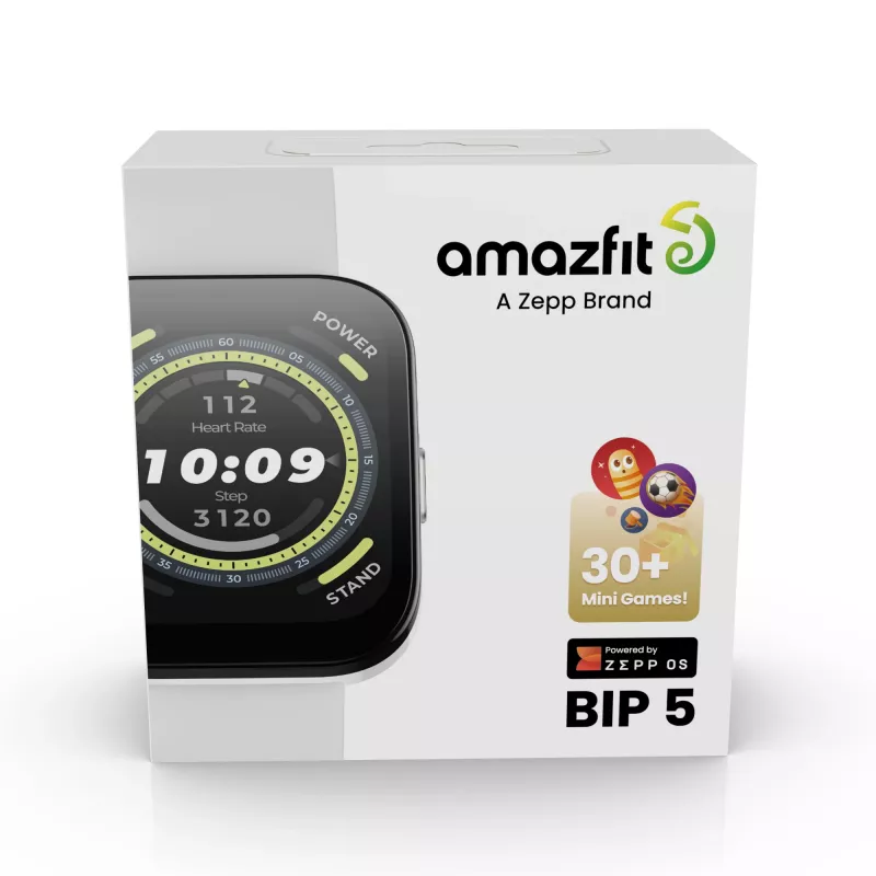 Amazfit Bip 5 4,85 cm (1,91 colio) TFT 45,9 mm Skaitmeninis 320 x 380 pikselių Liečiamas ekranas Baltas GPS (palydovas)