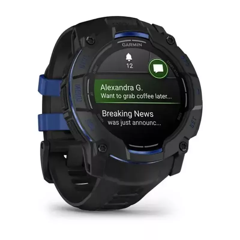 Išmanusis laikrodis GARMIN Instinct 3 45 mm, 1,3 colio AMOLED, 416×416, GPS, aliuminio / GFRP korpusas, silikoninis dirželis