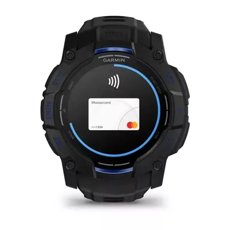 Išmanusis laikrodis GARMIN Instinct 3 45 mm, 1,3 colio AMOLED, 416×416, GPS, aliuminio / GFRP korpusas, silikoninis dirželis