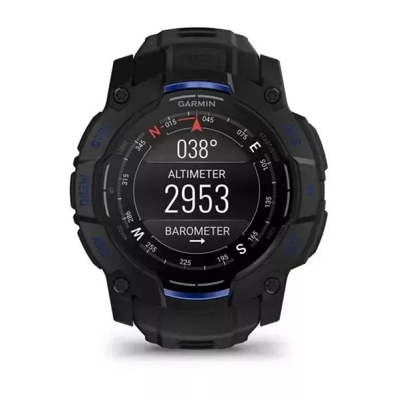 Išmanusis laikrodis GARMIN Instinct 3 45 mm, 1,3 colio AMOLED, 416×416, GPS, aliuminio / GFRP korpusas, silikoninis dirželis