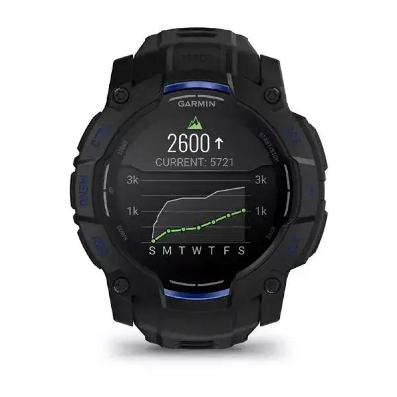 Išmanusis laikrodis GARMIN Instinct 3 45 mm, 1,3 colio AMOLED, 416×416, GPS, aliuminio / GFRP korpusas, silikoninis dirželis