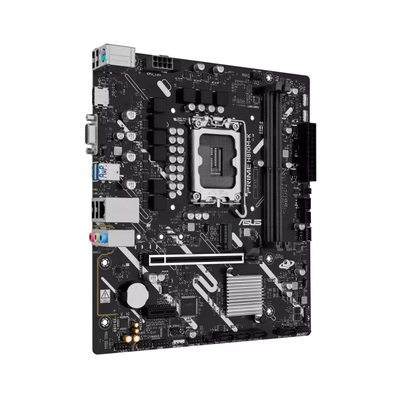 Pagrindinė plokštė ASUS PRIME H810M-K — Intel H810, LGA 1851 (Socket V1), micro ATX, DDR5, iki 128 GB, M.2 & SATA III, Gigabit Ethernet